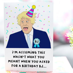 Boris Johnson BJ Birthday Card - Smudge & Splash