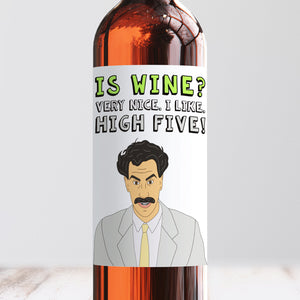 Borat Wine Label - Smudge & Splash