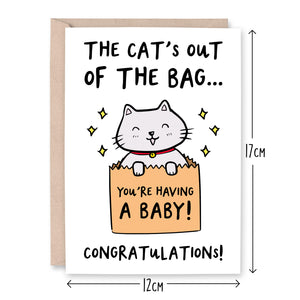 Cat's Out Of The Bag Pregnancy Card