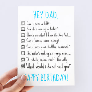 Happy Birthday Dad Card - Smudge & Splash