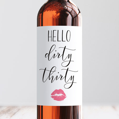 Dirty Thirty Birthday Wine Label