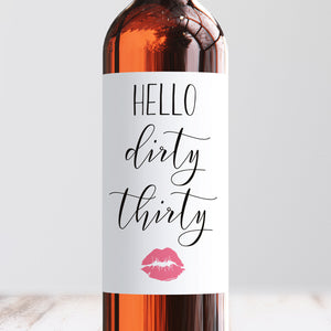 Dirty Thirty Birthday Wine Label