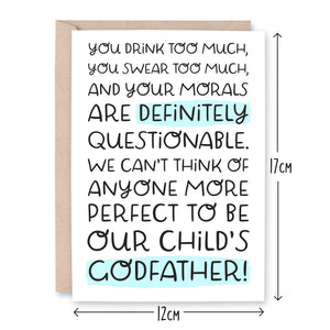 Drink Too Much Godfather Card