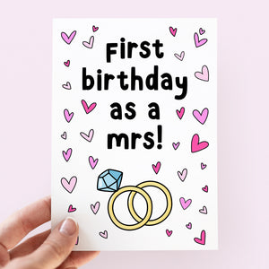 First Birthday As A Mrs Card
