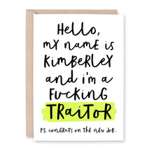 Load image into Gallery viewer, Personalised Fucking Traitor Leaving Card - Smudge &amp; Splash