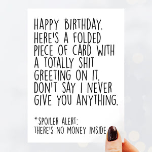 Nothing Says Happy Birthday Like A Piece Of Folded Card - Smudge & Splash