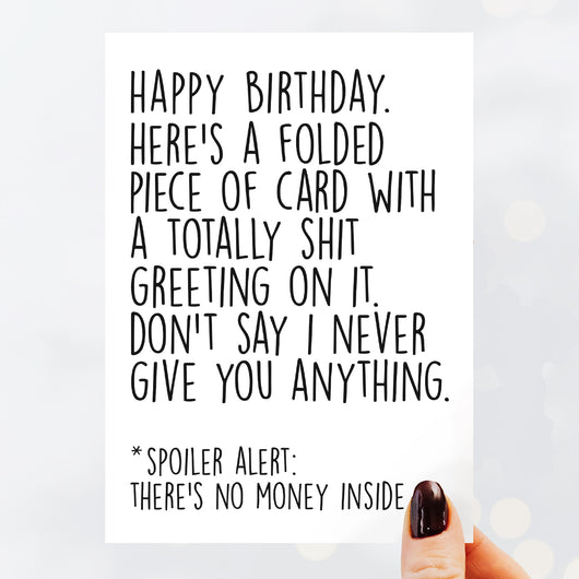 Nothing Says Happy Birthday Like A Piece Of Folded Card - Smudge & Splash