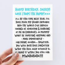 Load image into Gallery viewer, Happy Birthday Daddy Love The Bump Card - Smudge &amp; Splash