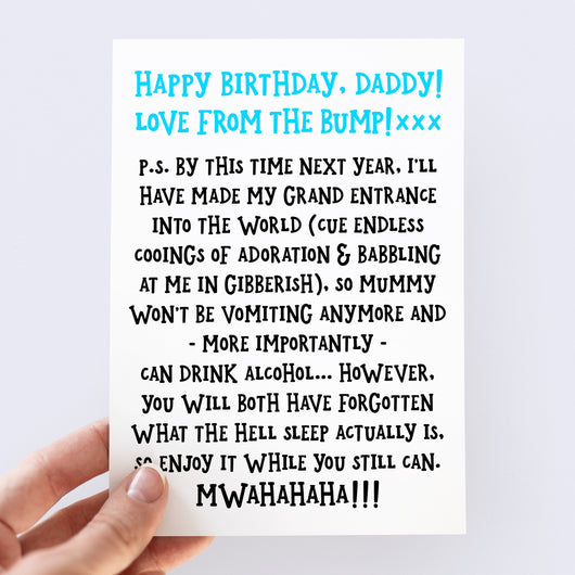 Happy Birthday Daddy Love The Bump Card - Smudge & Splash