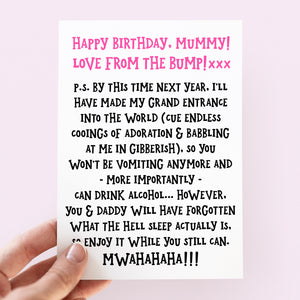 Happy Birthday Mummy Love The Bump Card - Smudge & Splash