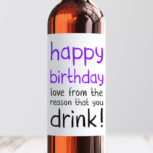 Happy Birthday From The Reason You Drink Wine Label