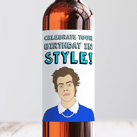 Harry Styles Birthday Wine Label