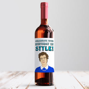Harry Styles Birthday Wine Label