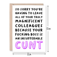 Load image into Gallery viewer, Cunt Boss Leaving Card