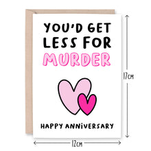 Load image into Gallery viewer, You&#39;d Get Less For Murder Anniversary Card