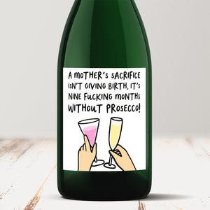 Mother's Sacrifice Prosecco Champagne Label