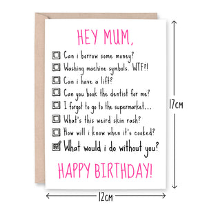 Happy Birthday Mum Card - Smudge & Splash