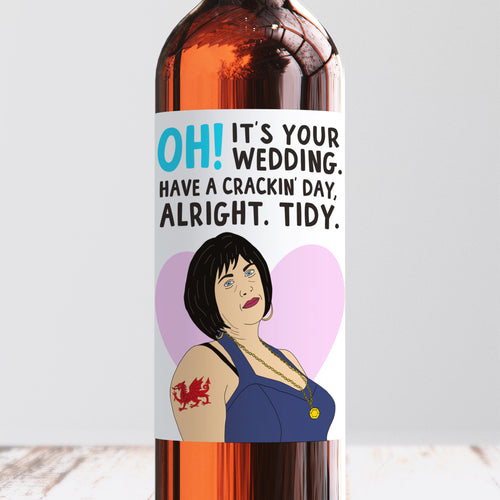 Gavin & Stacey Nessa Wedding Wine Label - Smudge & Splash