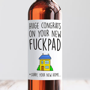 Congratulations On Your New Fuckpad Wine Label