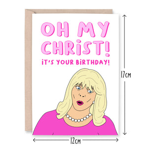 Pam "Oh My Christ" Birthday Card
