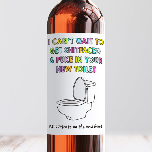 Puke In Your New Toilet Wine Label - Smudge & Splash