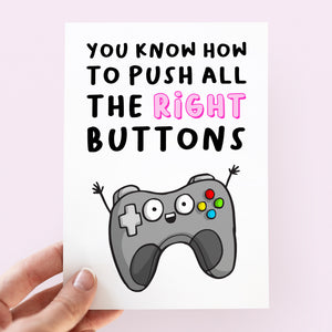 You Push All The Right Buttons Card - Smudge & Splash