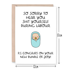 Shit Yourself During Labour New Baby Card