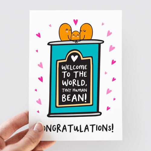 Tiny Human Bean New Baby Card