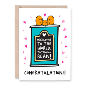 Tiny Human Bean New Baby Card