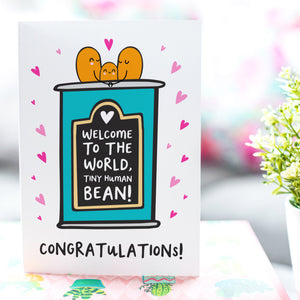 Tiny Human Bean New Baby Card