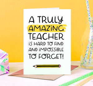 Truly Amazing Teacher Card