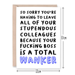 Wanker Boss Leaving Card - Smudge & Splash