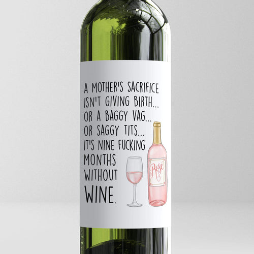 A Mother's Sacrifice Wine Label - Smudge & Splash