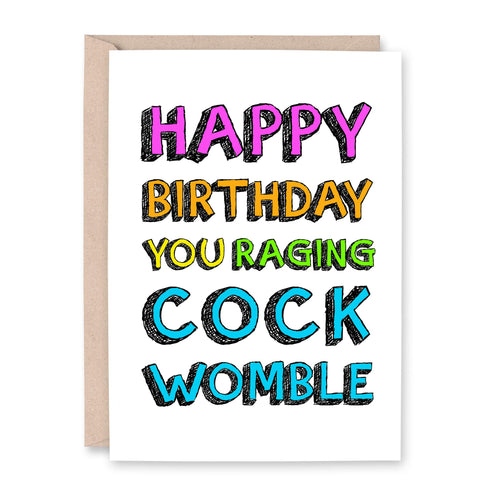 Cockwomble Birthday Card - Smudge & Splash