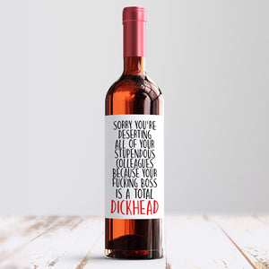 Dickhead Boss Wine Label - Smudge & Splash