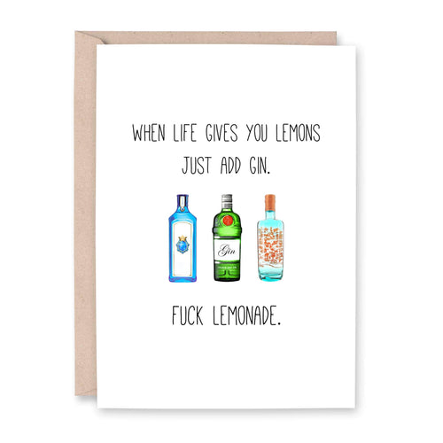 When Life Gives You Lemons Add Gin Card - Smudge & Splash